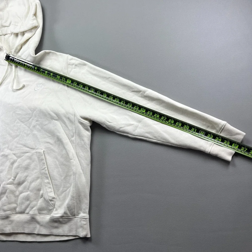 Nike Sportswear Club Fleece Hoodie Mens 2XL Beige Cotton Swoosh Logo Everyday